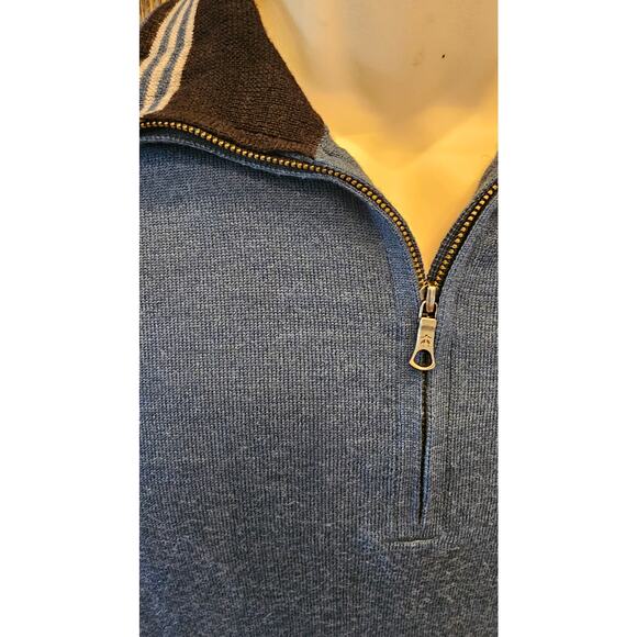 Brooks brothers blue 1/4 zip 100% merino wool EUC preppy casual warm winter XL - Picture 4 of 8